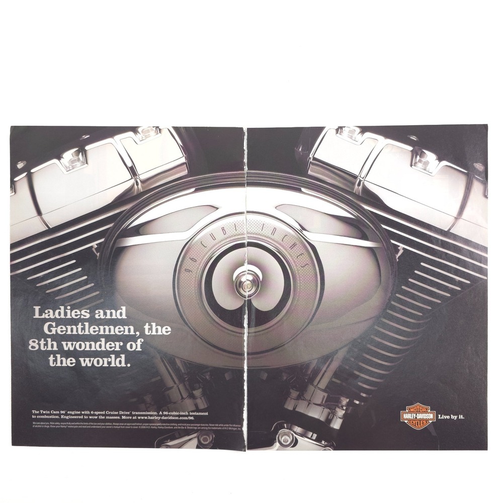Harley Davidson 96 Cubic Inch Engine Twin Cam Detail Muscle Print Ad 2008